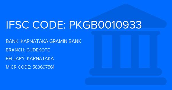 Karnataka Gramin Bank Gudekote Branch IFSC Code