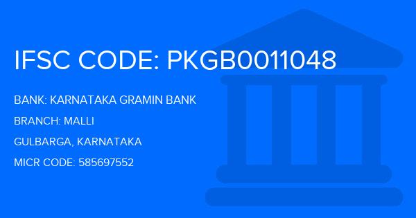 Karnataka Gramin Bank Malli Branch IFSC Code