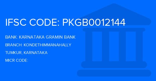 Karnataka Gramin Bank Kondethimmanahally Branch IFSC Code