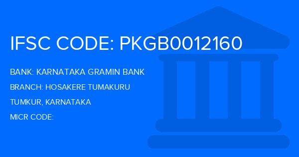 Karnataka Gramin Bank Hosakere Tumakuru Branch IFSC Code