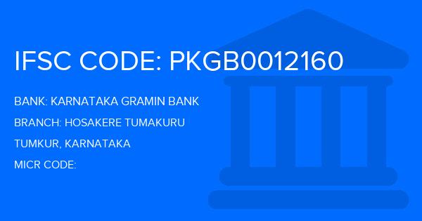 Karnataka Gramin Bank Hosakere Tumakuru Branch IFSC Code