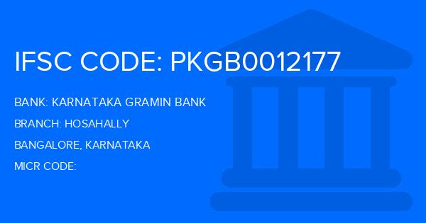 Karnataka Gramin Bank Hosahally Branch IFSC Code