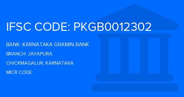 Karnataka Gramin Bank Jayapura Branch IFSC Code