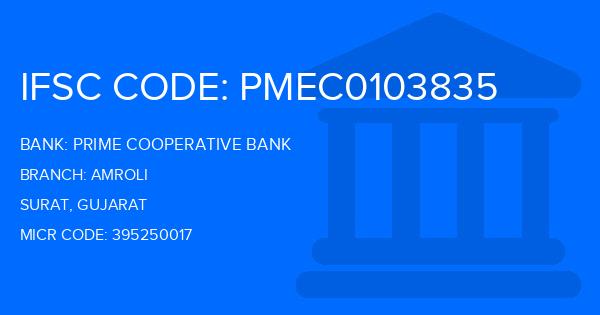 Prime Cooperative Bank Amroli Branch IFSC Code