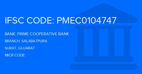 Prime Cooperative Bank Salabatpura Branch IFSC Code