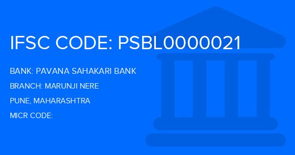 Pavana Sahakari Bank Marunji Nere Branch IFSC Code