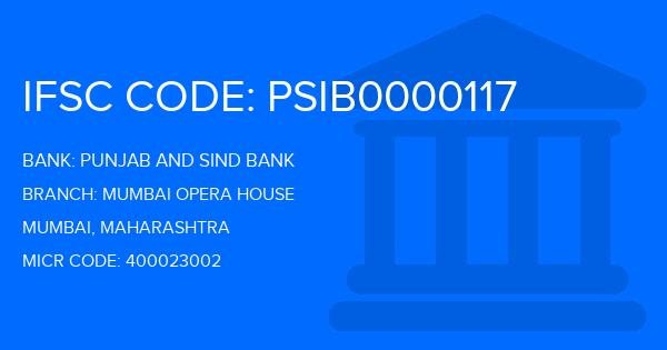 Punjab And Sind Bank (PSB) Mumbai Opera House Branch IFSC Code
