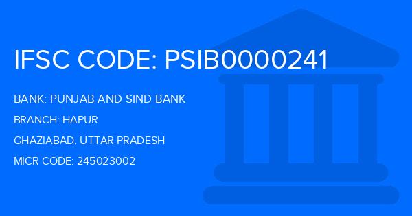 Punjab And Sind Bank (PSB) Hapur Branch IFSC Code