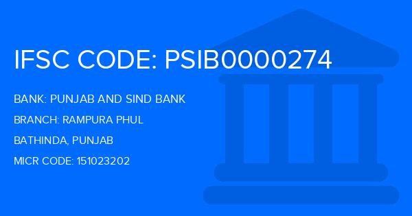 Punjab And Sind Bank (PSB) Rampura Phul Branch IFSC Code