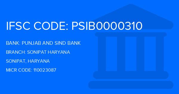 Punjab And Sind Bank (PSB) Sonipat Haryana Branch IFSC Code