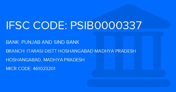Punjab And Sind Bank (PSB) Itarasi Distt Hoshangabad Madhya Pradesh Branch IFSC Code