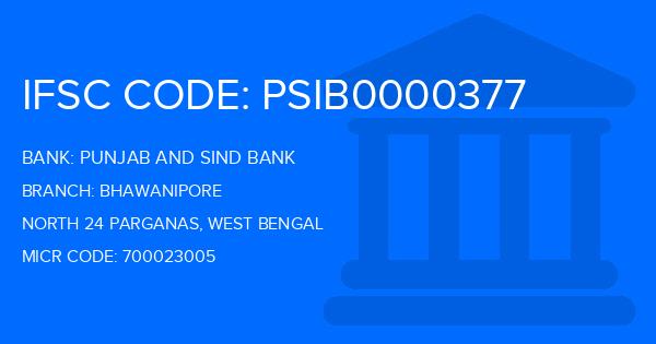 Punjab And Sind Bank (PSB) Bhawanipore Branch IFSC Code