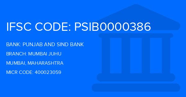 Punjab And Sind Bank (PSB) Mumbai Juhu Branch IFSC Code
