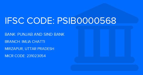 Punjab And Sind Bank (PSB) Imlia Chatti Branch IFSC Code
