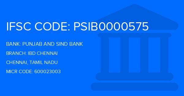 Punjab And Sind Bank (PSB) Ibd Chennai Branch IFSC Code
