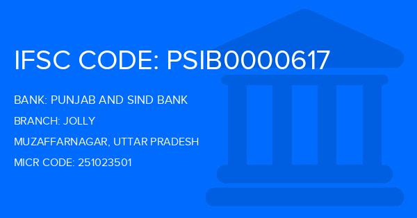 Punjab And Sind Bank (PSB) Jolly Branch IFSC Code