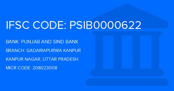 Punjab And Sind Bank (PSB) Gadariapurwa Kanpur Branch IFSC Code