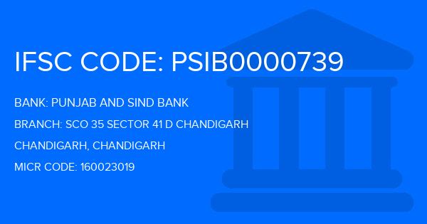 Punjab And Sind Bank (PSB) Sco 35 Sector 41 D Chandigarh Branch IFSC Code