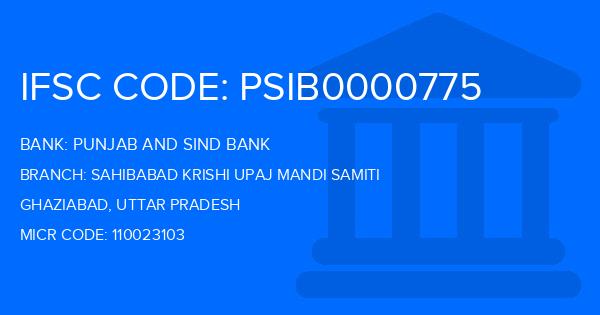 Punjab And Sind Bank (PSB) Sahibabad Krishi Upaj Mandi Samiti Branch IFSC Code
