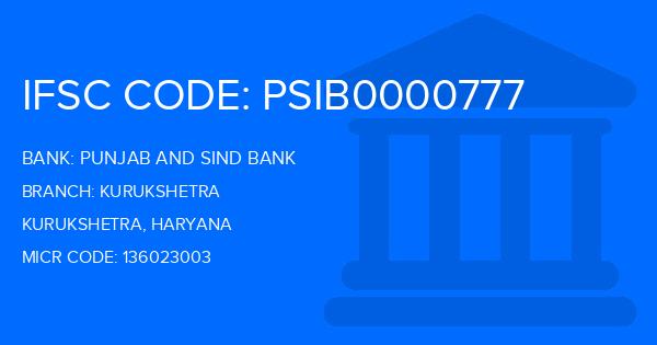 Punjab And Sind Bank (PSB) Kurukshetra Branch IFSC Code