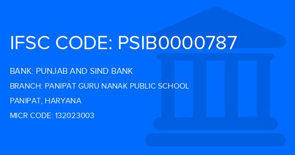 Punjab And Sind Bank (PSB) Panipat Guru Nanak Public School Branch IFSC Code