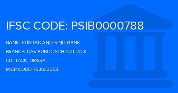 Punjab And Sind Bank (PSB) Dav Public Sch Cuttack Branch IFSC Code