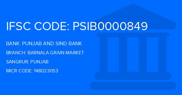 Punjab And Sind Bank (PSB) Barnala Grain Market Branch IFSC Code