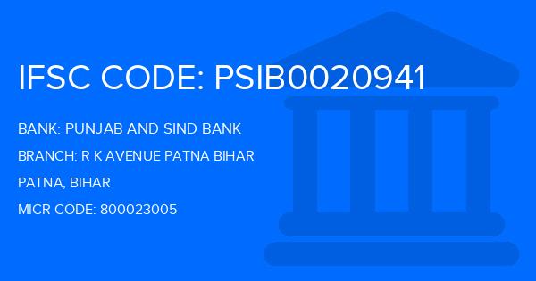 Punjab And Sind Bank (PSB) R K Avenue Patna Bihar Branch IFSC Code