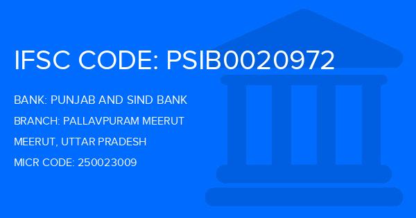 Punjab And Sind Bank (PSB) Pallavpuram Meerut Branch IFSC Code