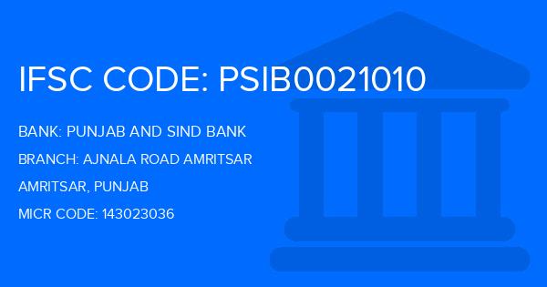 Punjab And Sind Bank (PSB) Ajnala Road Amritsar Branch IFSC Code