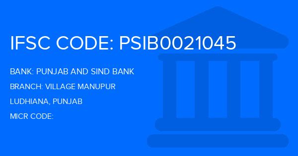 Punjab And Sind Bank (PSB) Village Manupur Branch IFSC Code
