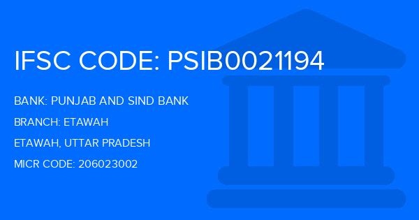 Punjab And Sind Bank (PSB) Etawah Branch IFSC Code