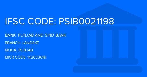 Punjab And Sind Bank (PSB) Landeke Branch IFSC Code