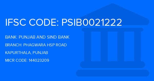 Punjab And Sind Bank (PSB) Phagwara Hsp Road Branch IFSC Code