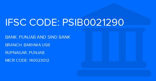 Punjab And Sind Bank (PSB) Barhwa Usb Branch IFSC Code