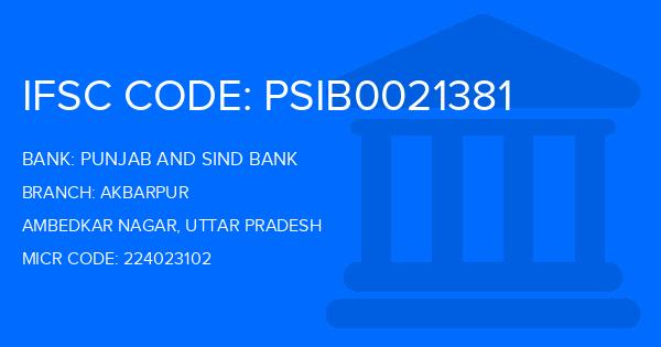 Punjab And Sind Bank (PSB) Akbarpur Branch IFSC Code
