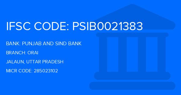 Punjab And Sind Bank (PSB) Orai Branch IFSC Code