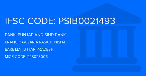 Punjab And Sind Bank (PSB) Gularia Raskul Nisha Branch IFSC Code
