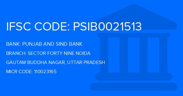 Punjab And Sind Bank (PSB) Sector Forty Nine Noida Branch IFSC Code
