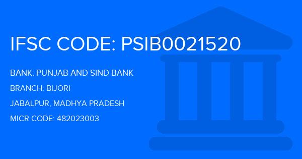 Punjab And Sind Bank (PSB) Bijori Branch IFSC Code