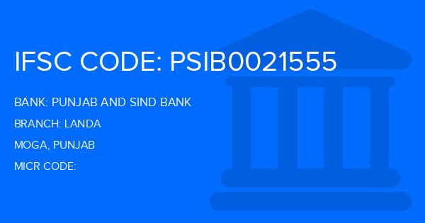 Punjab And Sind Bank (PSB) Landa Branch IFSC Code