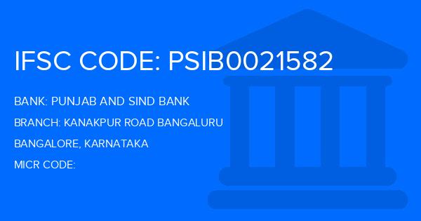 Punjab And Sind Bank (PSB) Kanakpur Road Bangaluru Branch IFSC Code