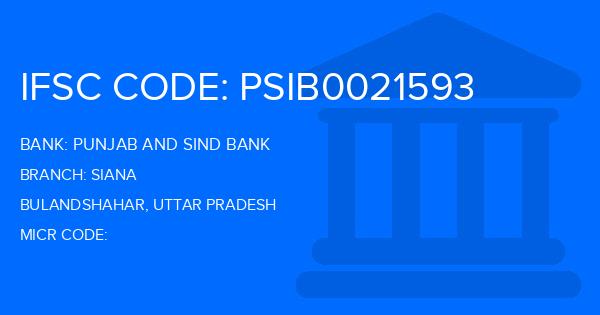 Punjab And Sind Bank (PSB) Siana Branch IFSC Code