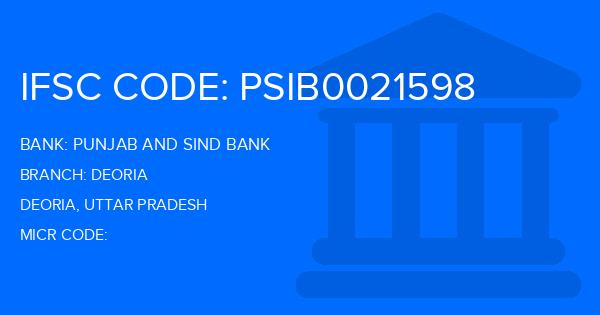 Punjab And Sind Bank (PSB) Deoria Branch IFSC Code