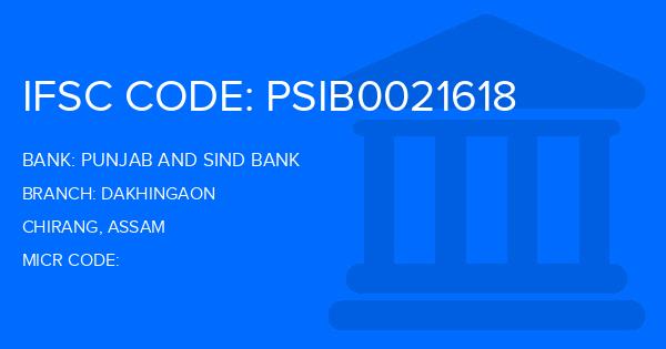 Punjab And Sind Bank (PSB) Dakhingaon Branch IFSC Code