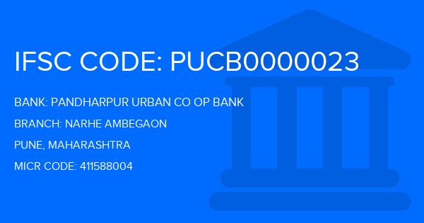 Pandharpur Urban Co Op Bank Narhe Ambegaon Branch IFSC Code