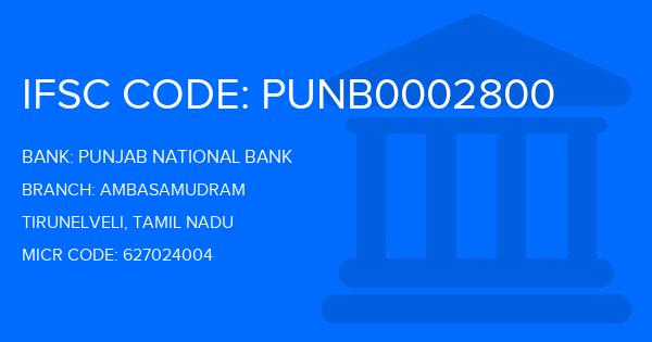 Punjab National Bank (PNB) Ambasamudram Branch IFSC Code