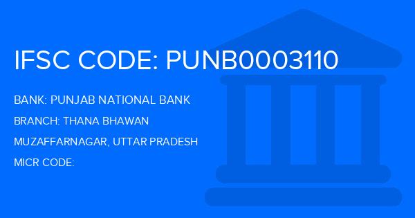 Punjab National Bank (PNB) Thana Bhawan Branch IFSC Code