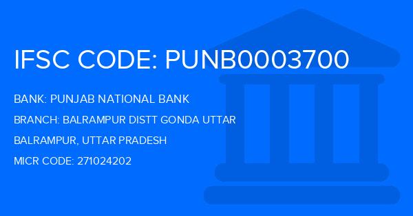 Punjab National Bank (PNB) Balrampur Distt Gonda Uttar Branch IFSC Code