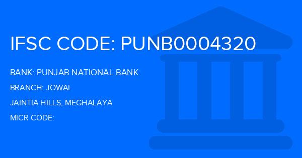 Punjab National Bank (PNB) Jowai Branch IFSC Code